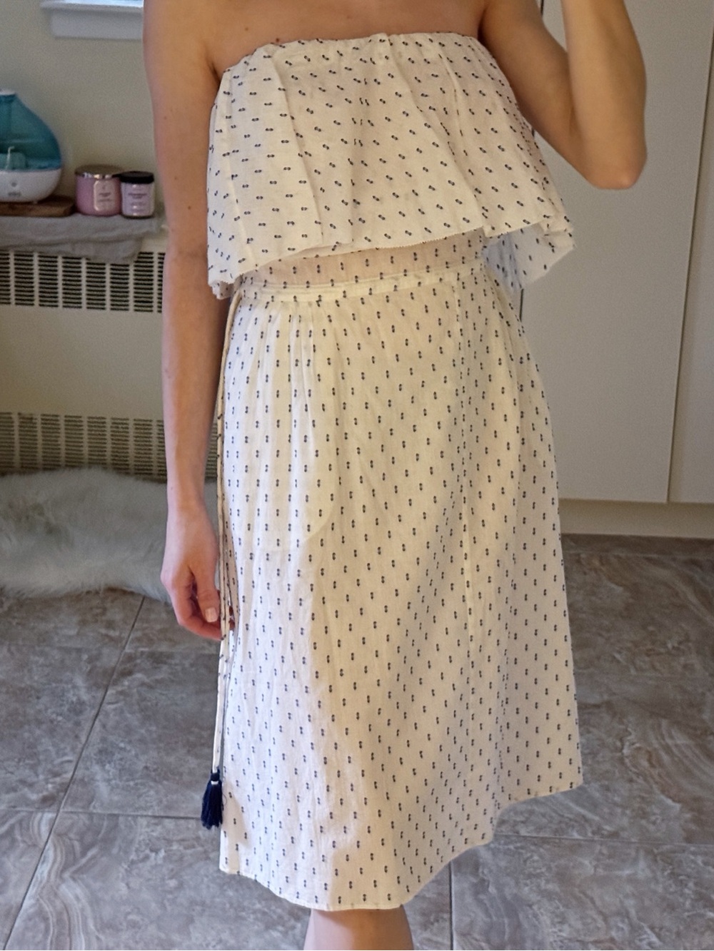 White off shoulder midi dress